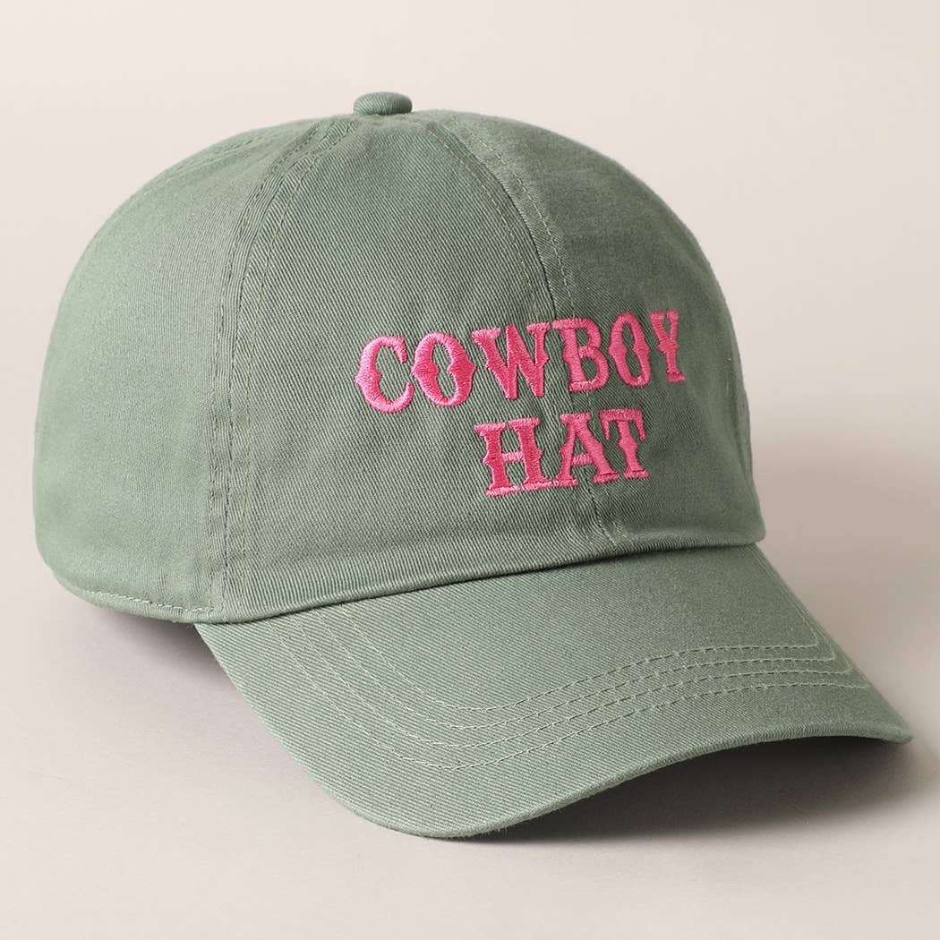 Cowboy Hat Text Embroidered Baseball Cap