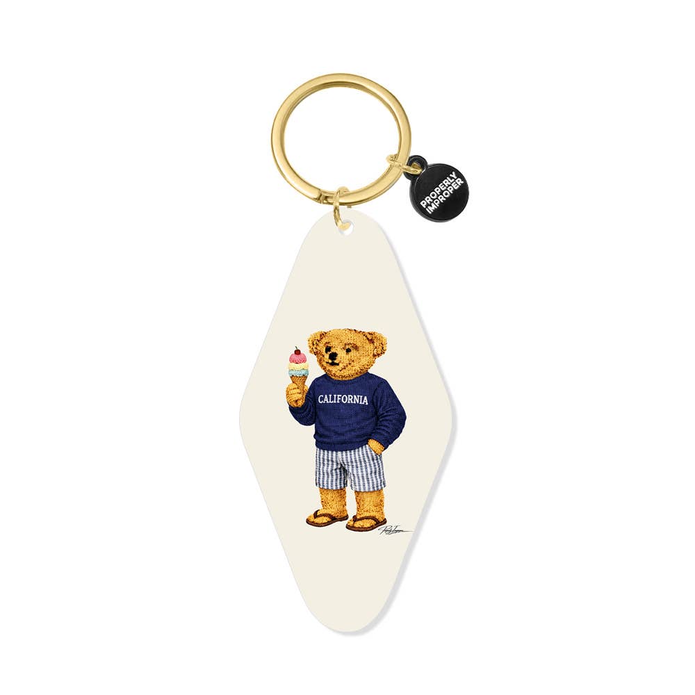 Printed Keychain CA Sweater Bear and Ice Cream