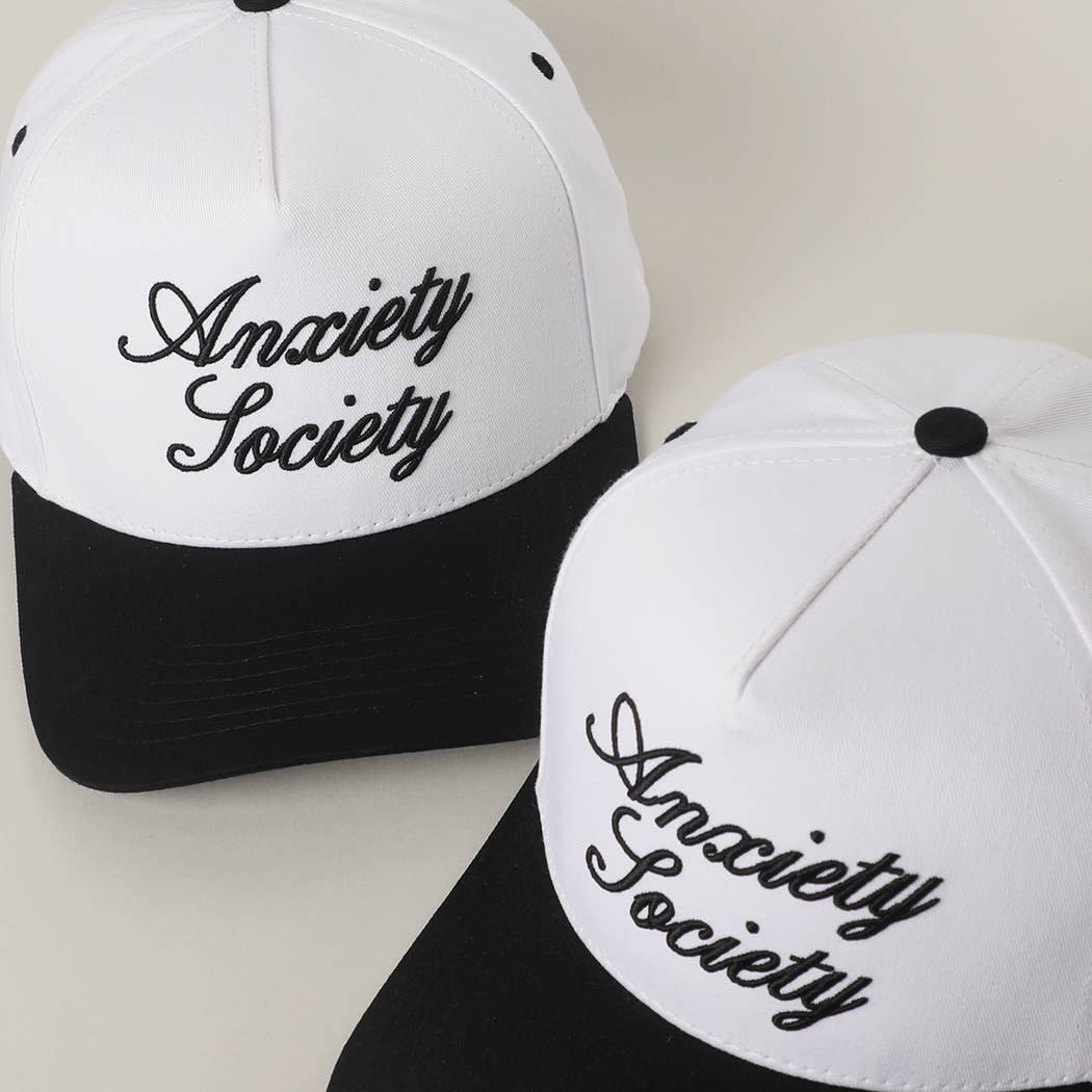 Anxiety Society 3D Letter Embroidered Trucker Hat