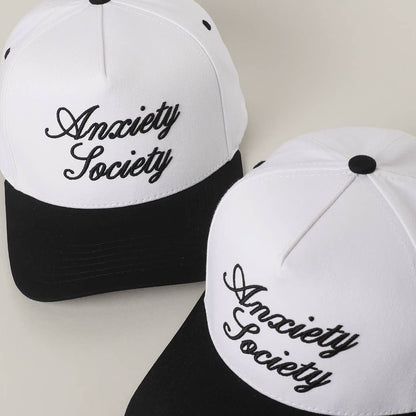 Anxiety Society 3D Letter Embroidered Trucker Hat