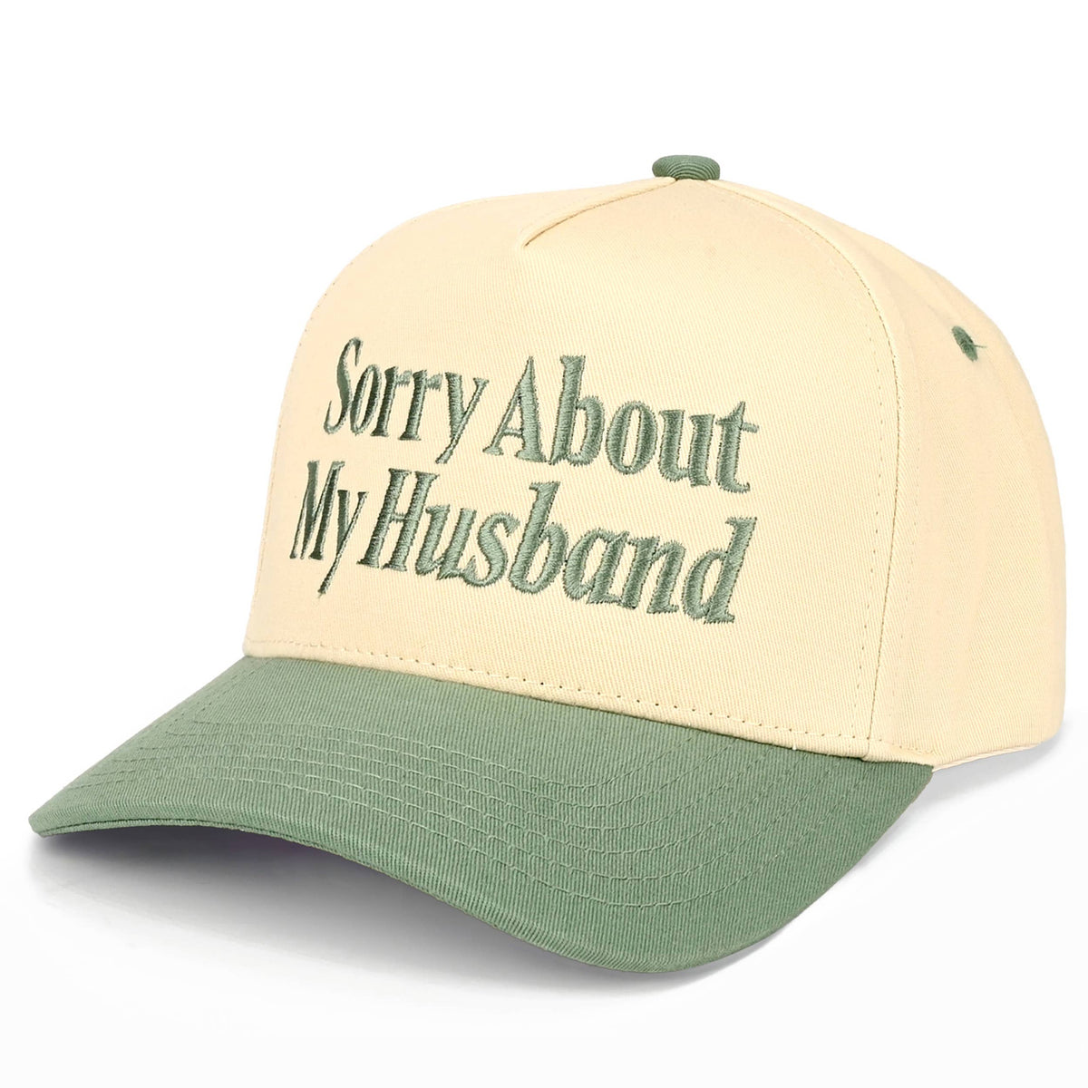 C.C SORRY ABOUT MY HUSBAND Letter Two Tone Trucker Hat