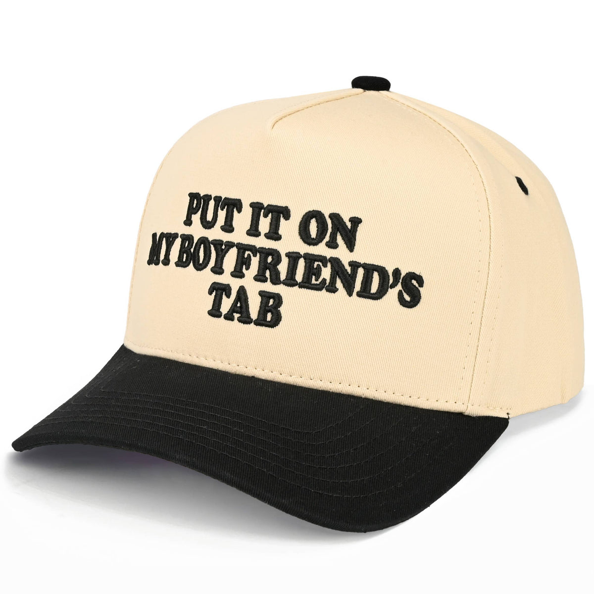 C.C PUT IT ON MY BOYFRIEND'S TAB Letter Two Tone Trucker Hat