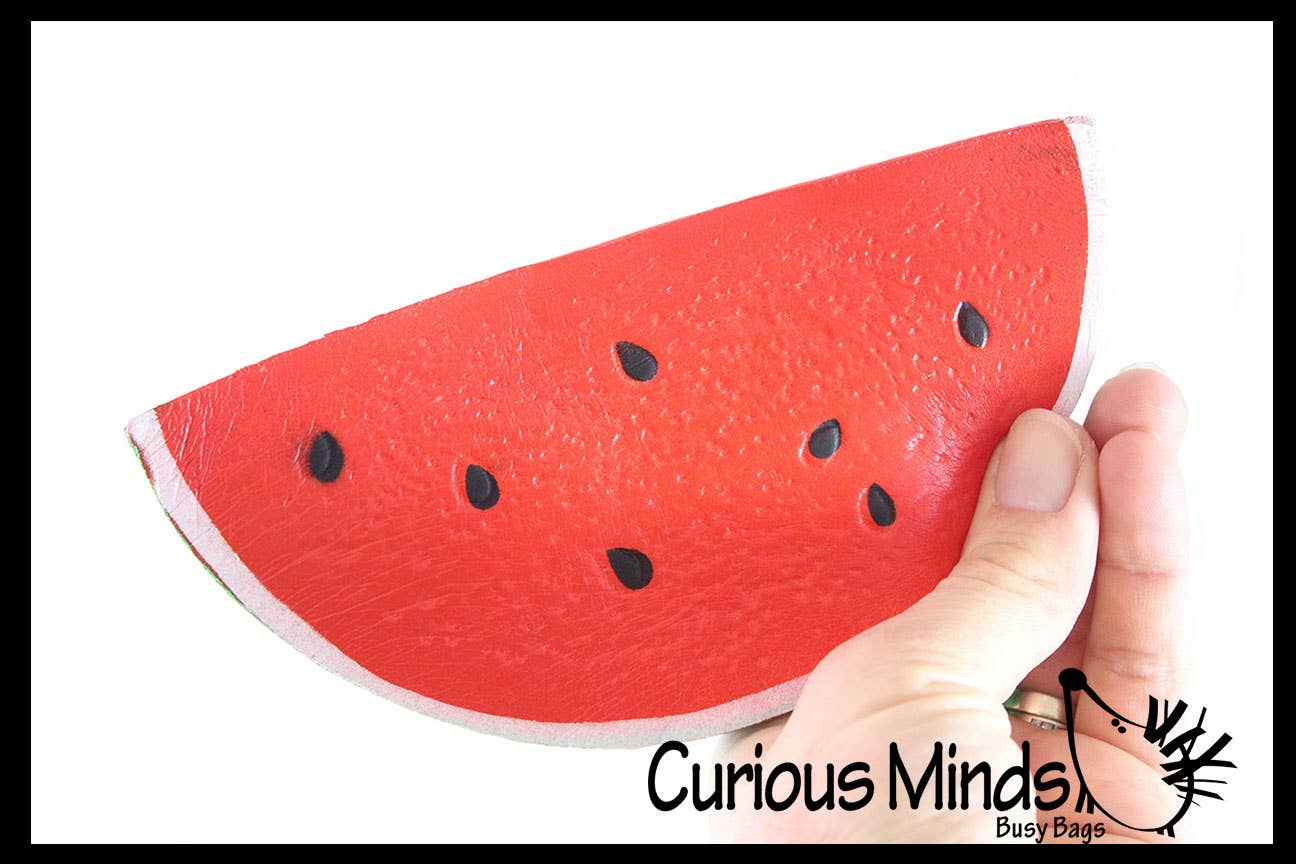 1 Squishy Slow Rise Watermelon Slice -  Scented Sensory, Str