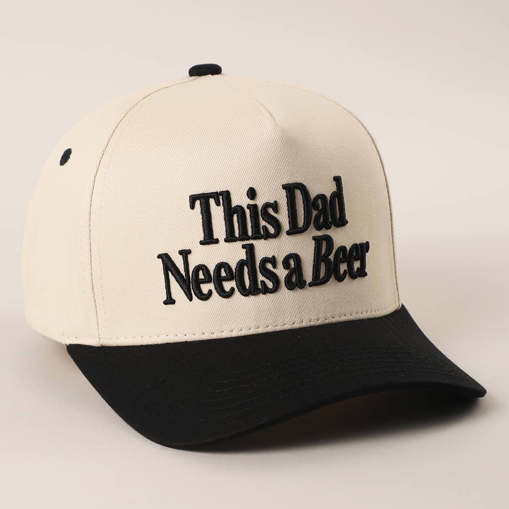 THIS DAD NEEDS A BEER Embroidered Two-Tone Trucker Hat