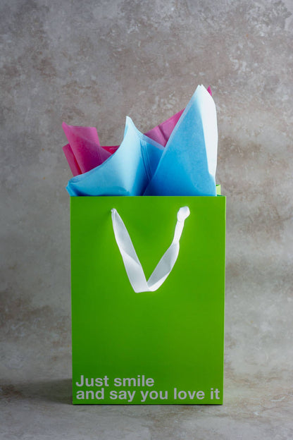 "Just Smile And Say You Love It" Green Gift Bag