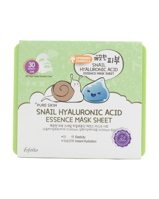 Esfolio Snail Hyaluronic Acid Mask Box  30 Sheet