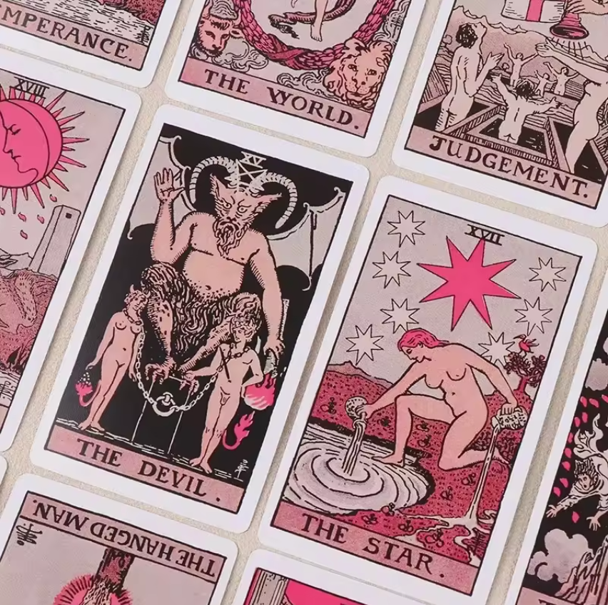 Pink Rider Waite 78pcs Tarot Cards Deck Set for Beginners