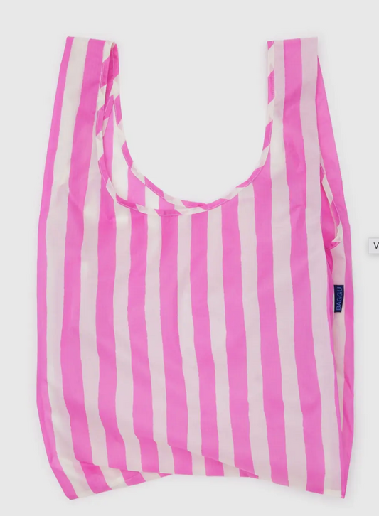 Baggu Reusable Tote- Pink Stripe