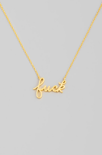Fuck cursive necklace