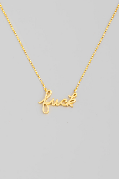 Fuck cursive necklace