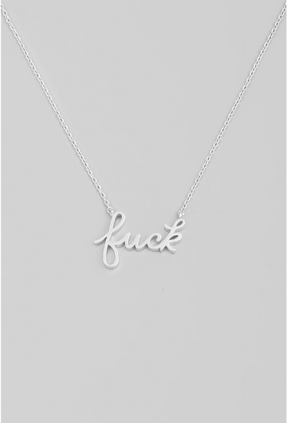 Fuck cursive necklace