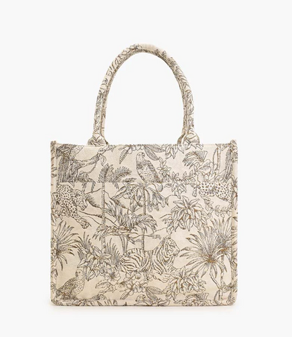 Gold African Safari Embellished Tote