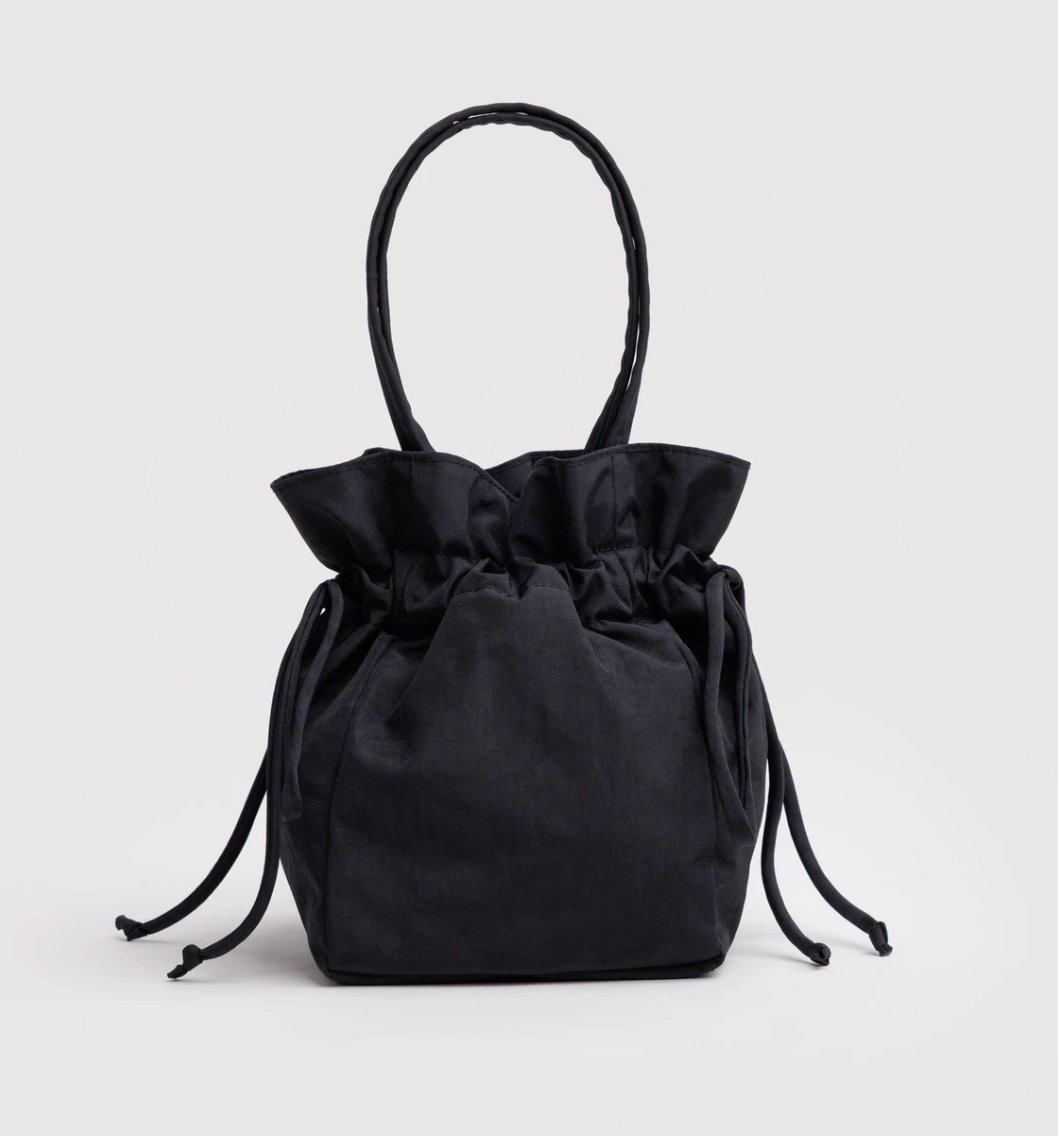 Nylon Drawstring Bag - Black