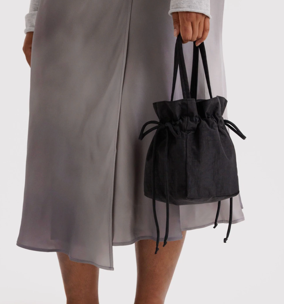 Nylon Drawstring Bag - Black