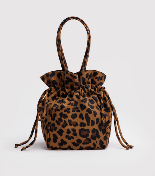 Nylon Drawstring Bag - Leopard