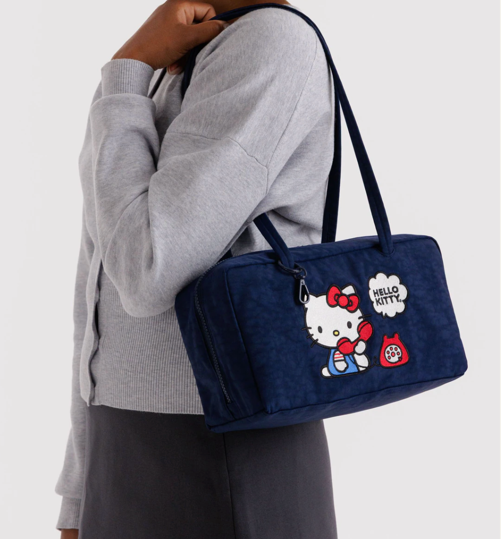 Nylon Bowler Bag - Embroidered Hello Kitty Phone