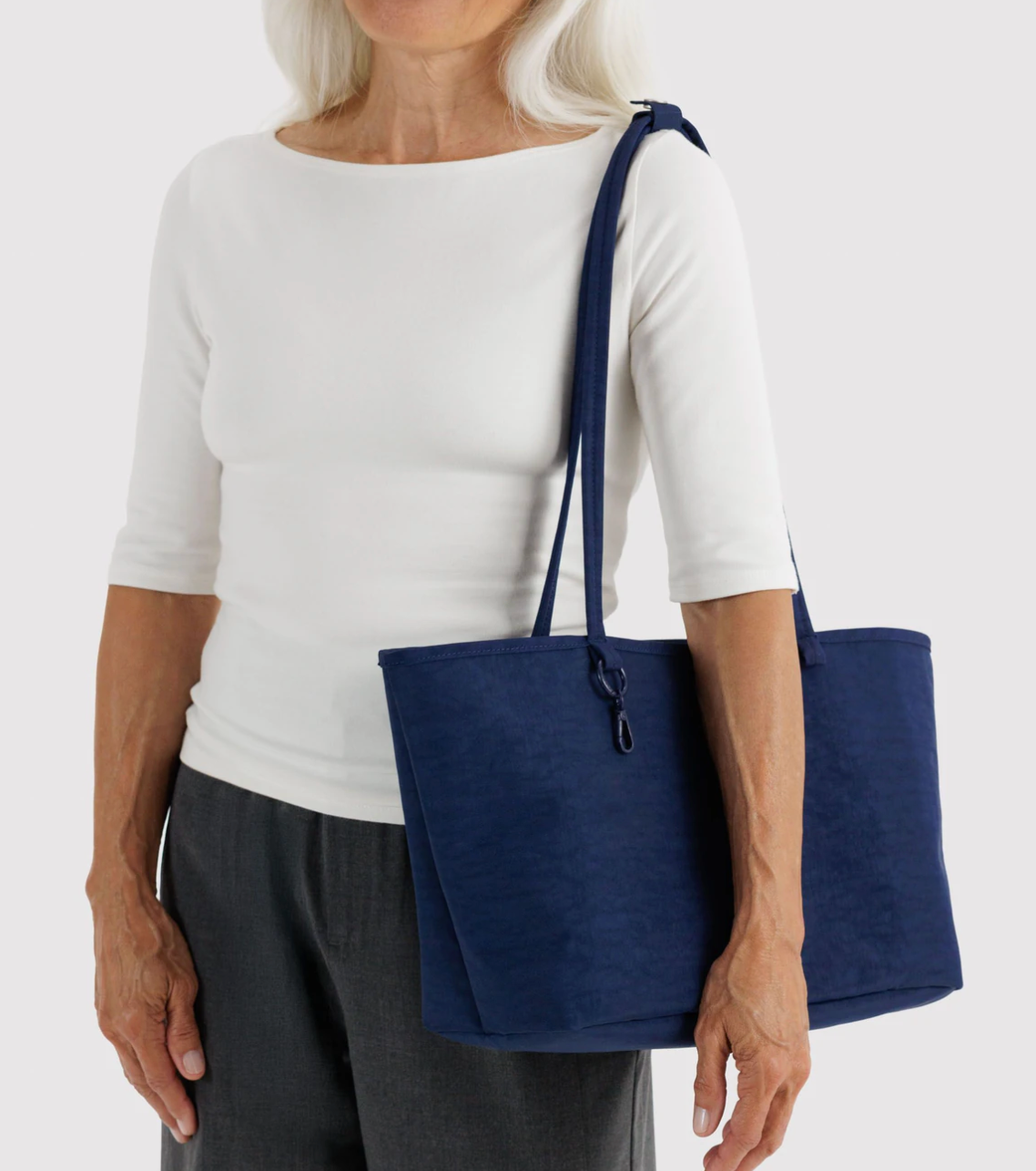Medium Nylon Reversible Tote Navy