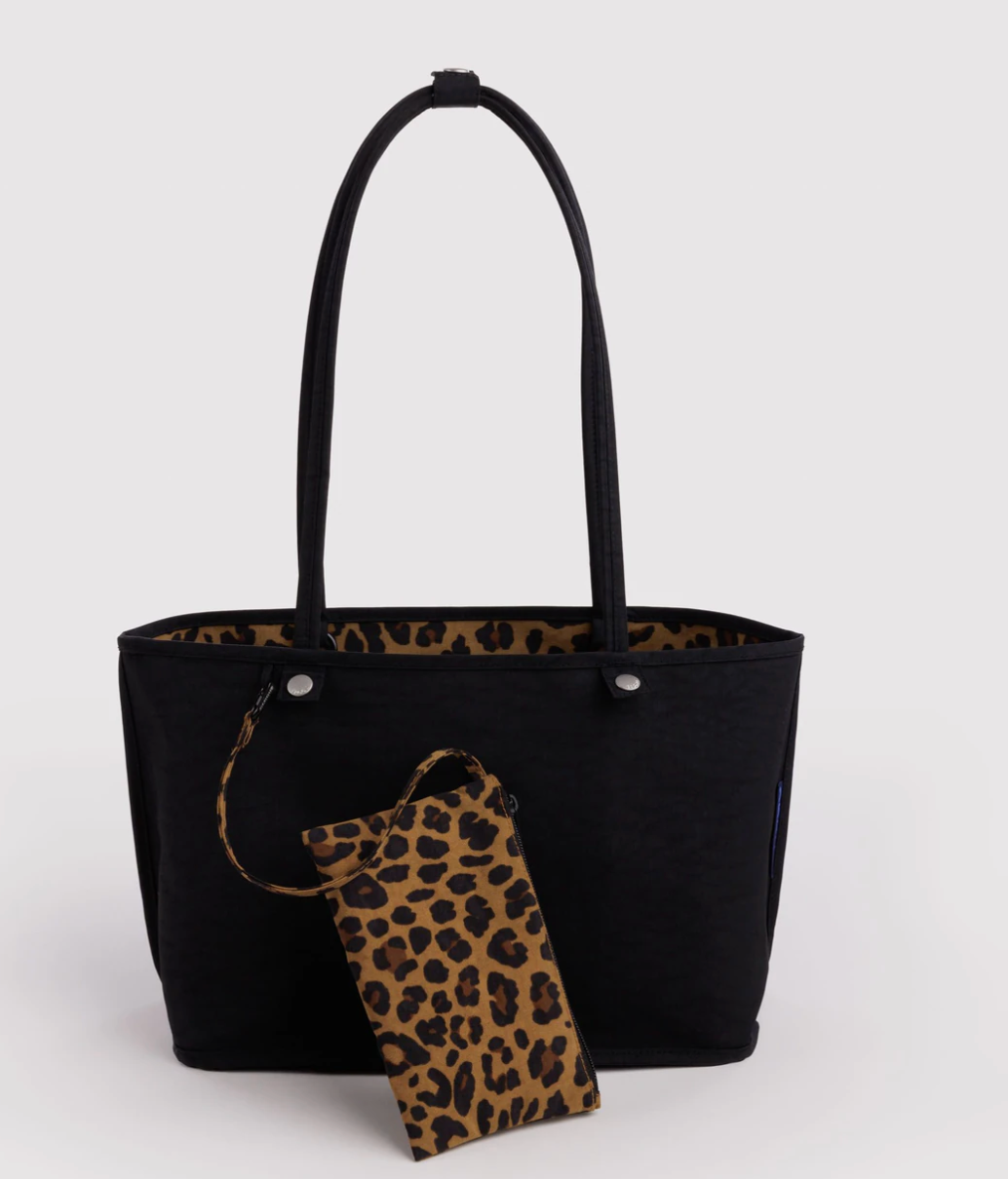 Medium Nylon Reversible Tote Leopard Mix