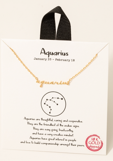 Gold Dipped Zodiac Sign Pendant Necklace