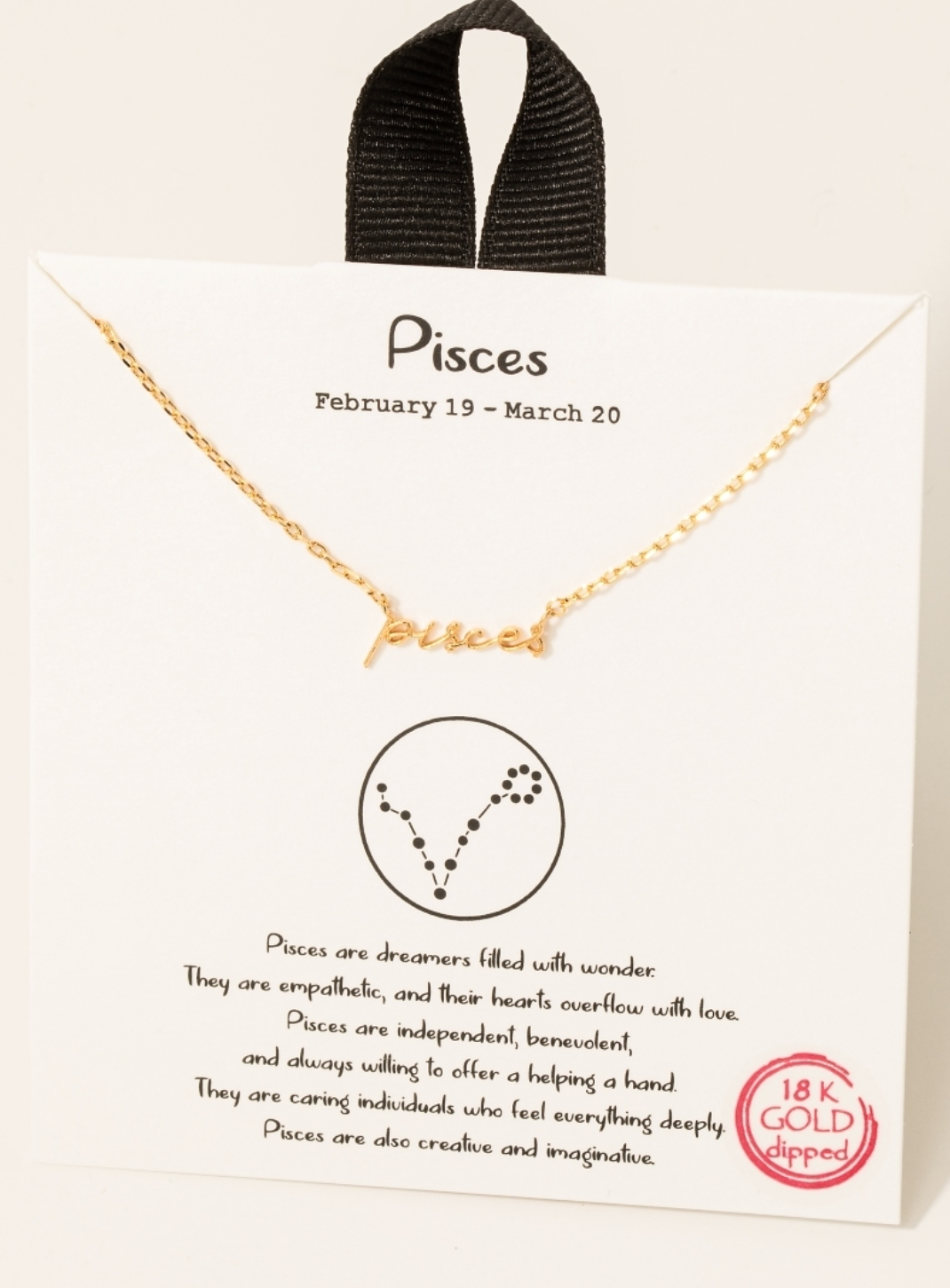 Gold Dipped Zodiac Sign Pendant Necklace