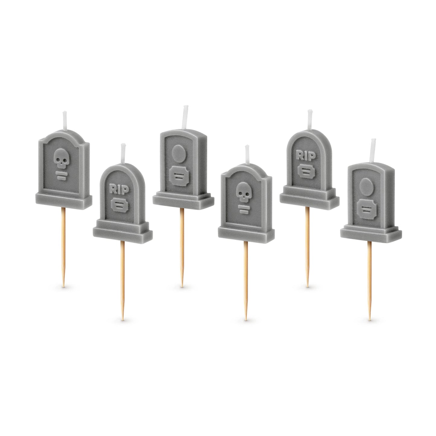 FAREWELL PARTY Tombstone Candles - Set of 6