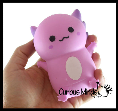 1 Axolotl - Soft Creamy Doh Filled Squeeze Stress Balls - Se