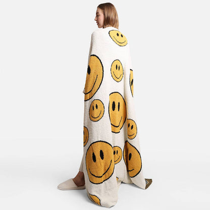 Happy Face Pattern Luxury Soft Throw Blanket