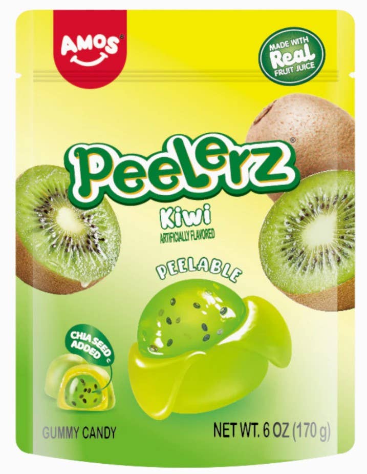 Amos Gummy Peelerz Kiwi 6oz Bag, 12ct