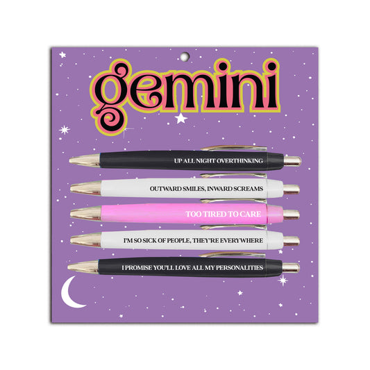 Gemini Pen Set (astrology, zodiac, funny, gift, friend, pens, stationery)