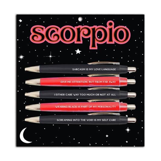 Scorpio Pen Set (astrology, zodiac, funny, gift, friend, pens, spring, easter, stationery)