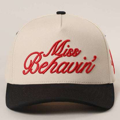 Miss Behavin' Embroidered Two-Tone Trucker Hat