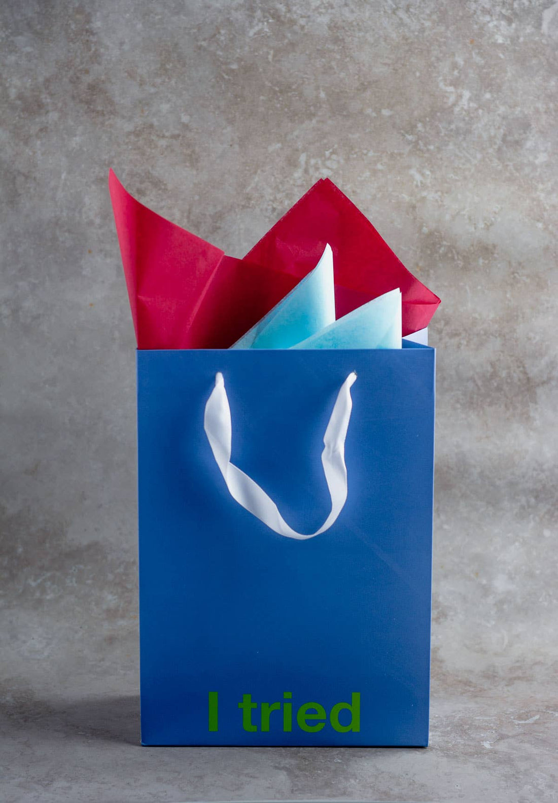 "I Tried" Blue Gift Bag