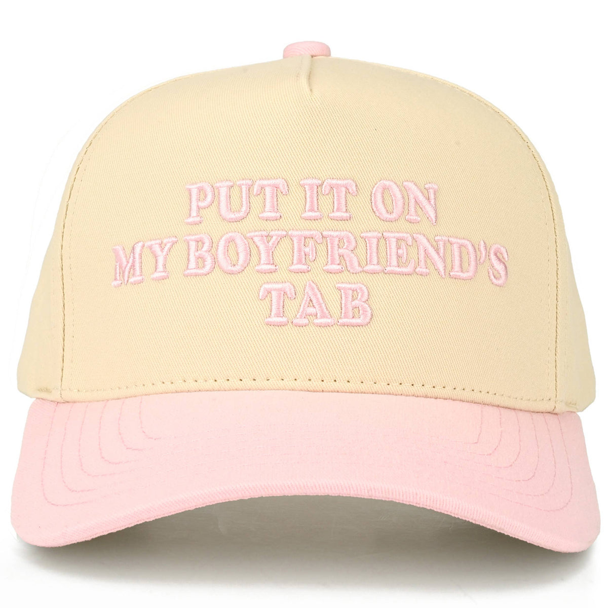 C.C PUT IT ON MY BOYFRIEND'S TAB Letter Two Tone Trucker Hat