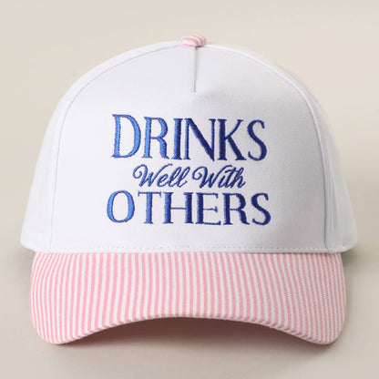 DRINK Well With OTHERS Embroidered Seersucker Brim Hat