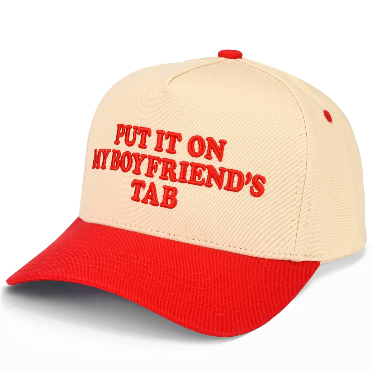 C.C PUT IT ON MY BOYFRIEND'S TAB Letter Two Tone Trucker Hat