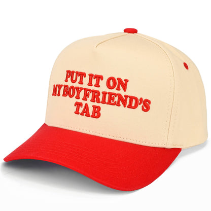 C.C PUT IT ON MY BOYFRIEND'S TAB Letter Two Tone Trucker Hat