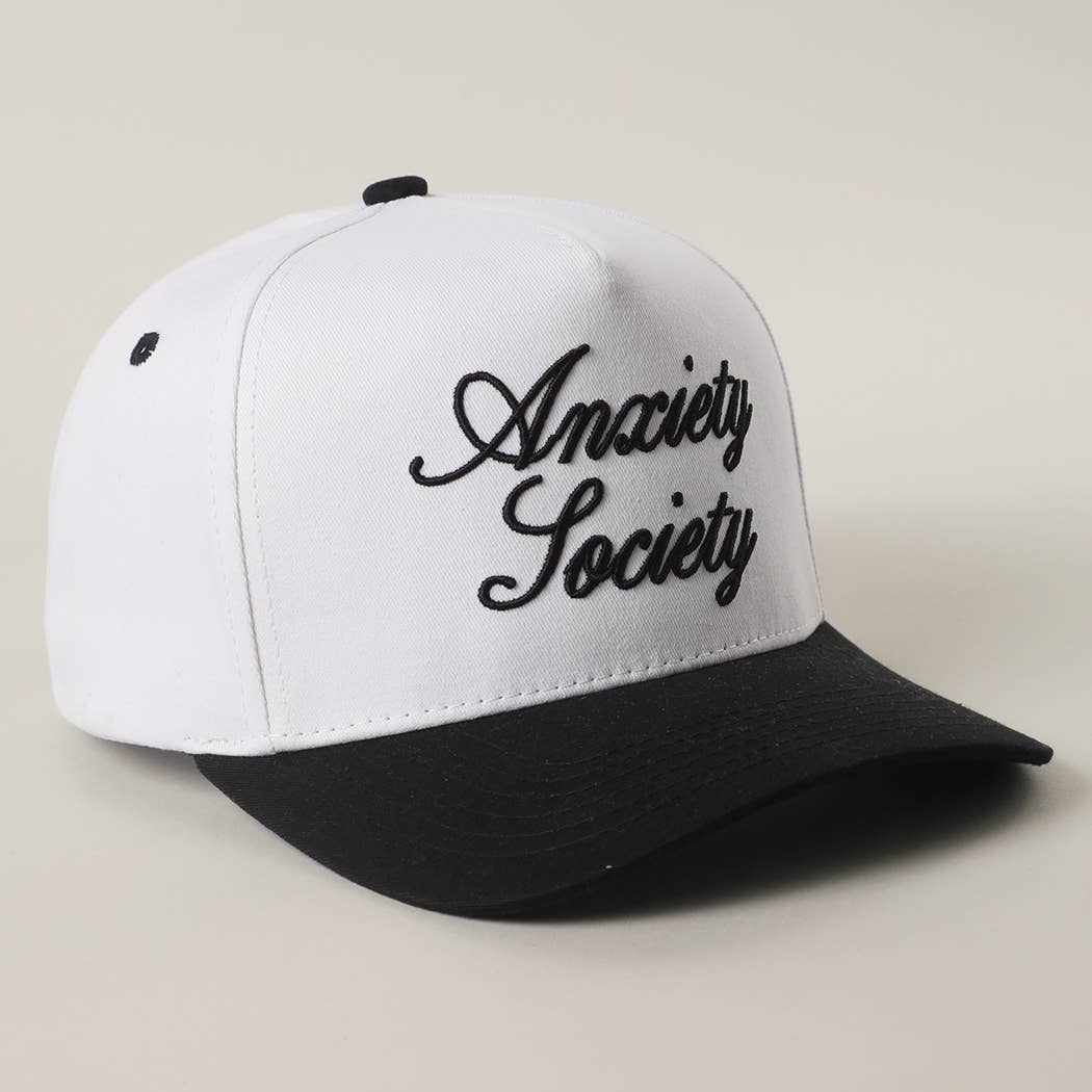 Anxiety Society 3D Letter Embroidered Trucker Hat
