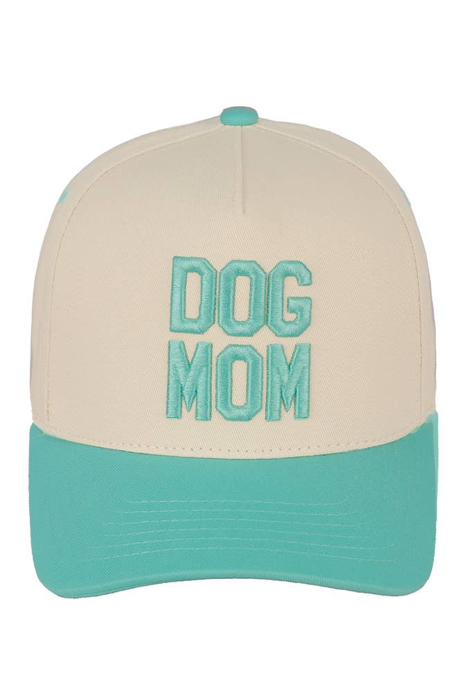 C.C DOG MOM Embroidered Two Tone Trucker Cap