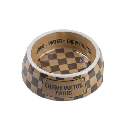 Checker Chewy Vuitton Bowl - 3 Sizes!! Dog Bowls