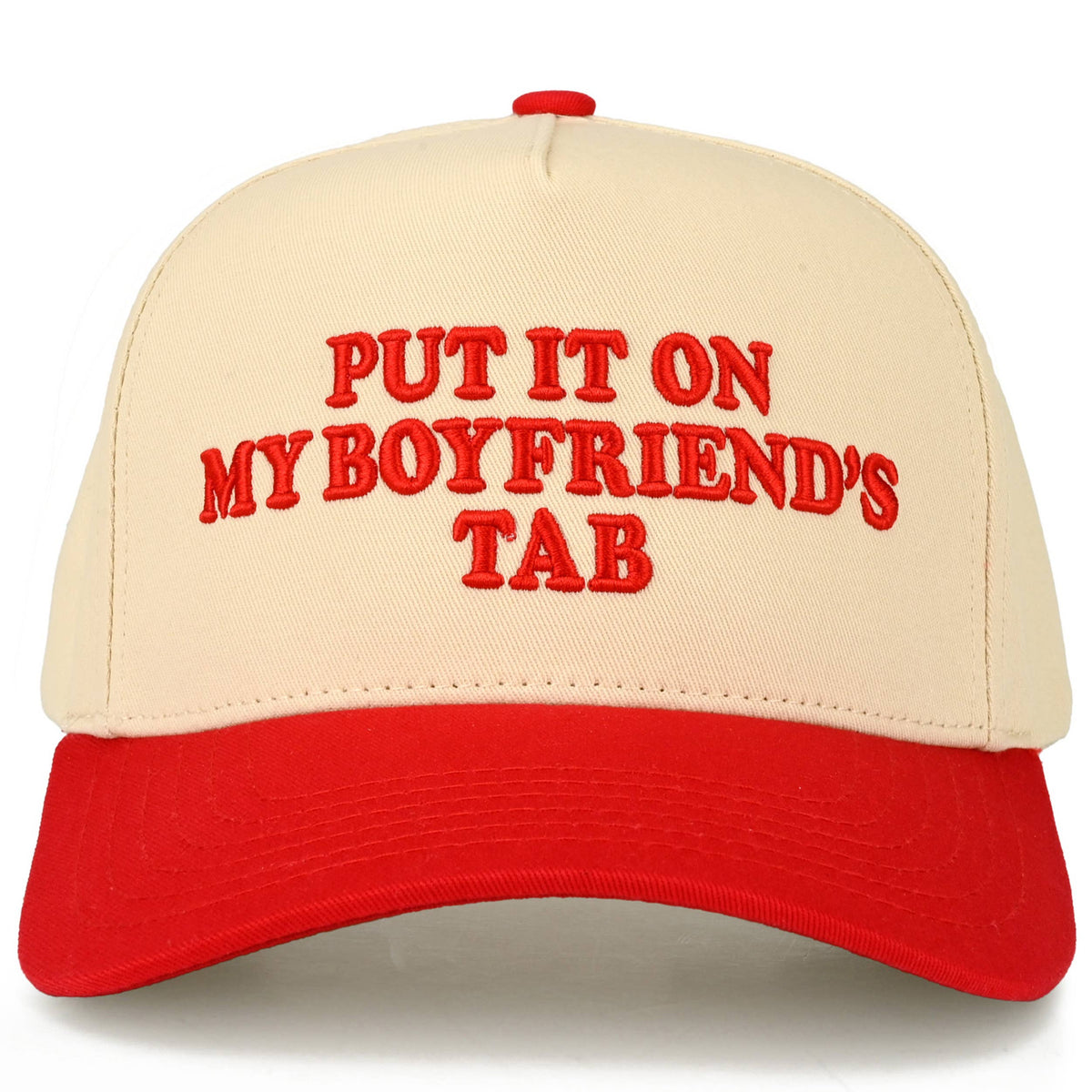 C.C PUT IT ON MY BOYFRIEND'S TAB Letter Two Tone Trucker Hat