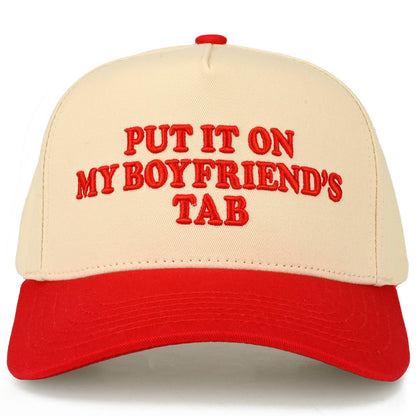 C.C PUT IT ON MY BOYFRIEND'S TAB Letter Two Tone Trucker Hat