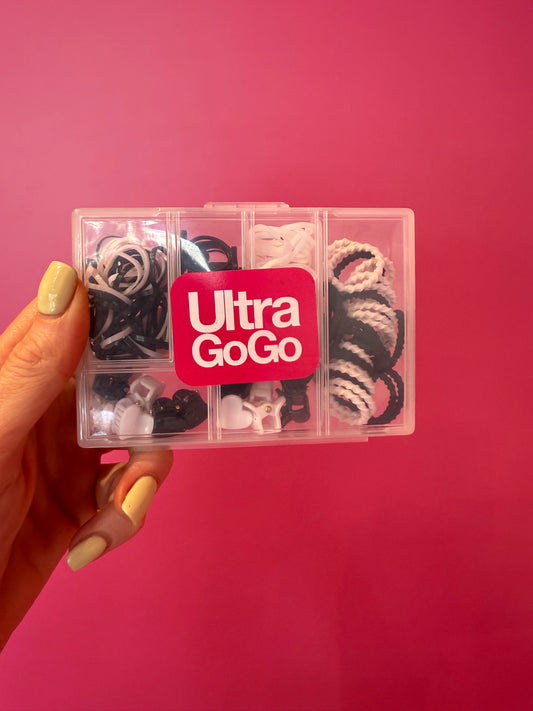 Super Elastic Hair Tie Set  Blanco y negro