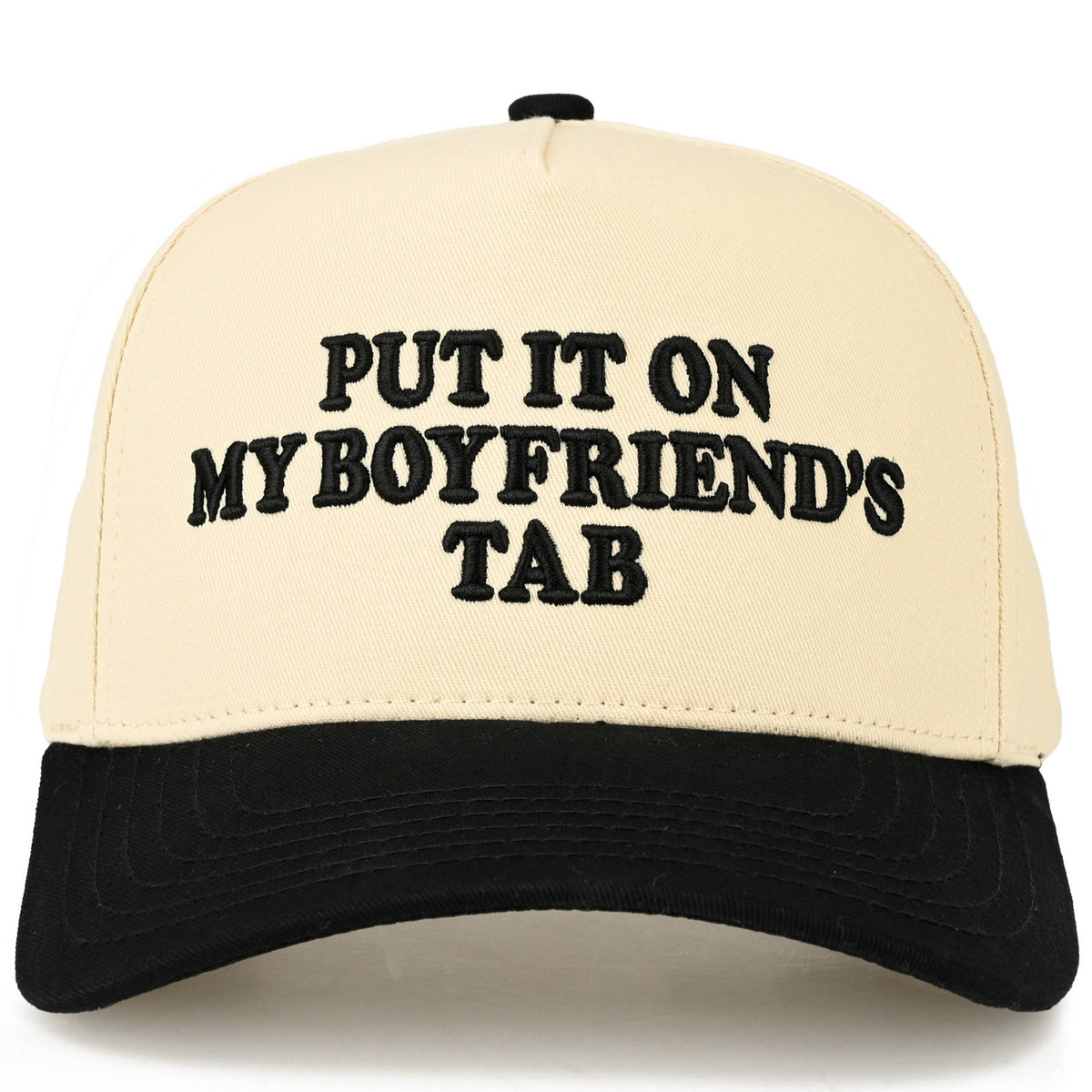 C.C PUT IT ON MY BOYFRIEND'S TAB Letter Two Tone Trucker Hat