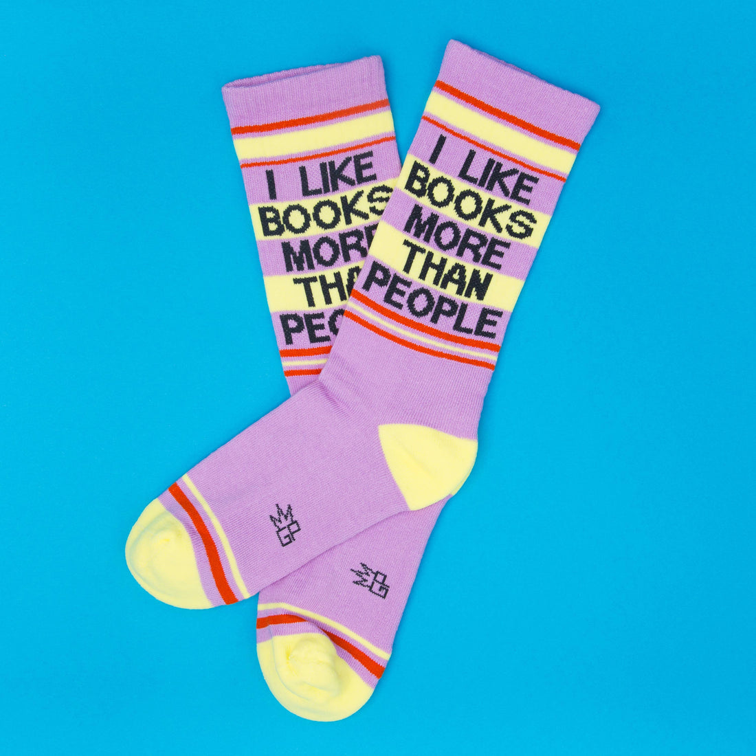 I Like Books More Than People Gym Crew Socks