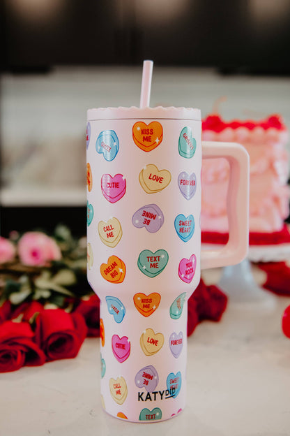 Candy Heart Valentine's Stainless Steel Tumbler