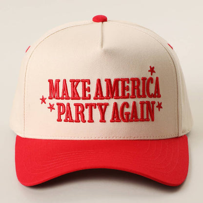 MAKE AMERICA PARTY AGAIN 3D Embroidered Two-Tone Trucker Hat