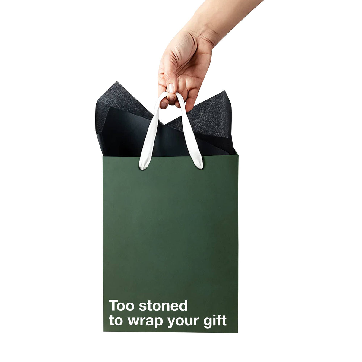 "Too stoned to wrap your gift" Funny Stoner Gift Bag