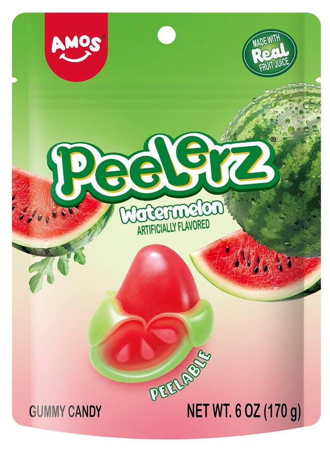 Amos Gummy Peelerz Watermelon, 6oz, 12ct