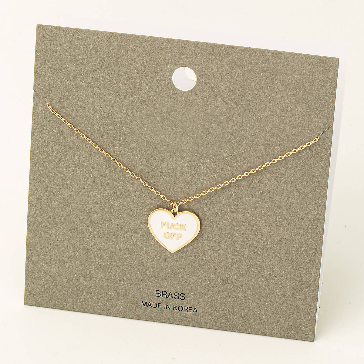 Fuck Off Heart Pendant Necklace