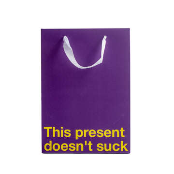 "This Present Doesn't Suck" Purple Gift Bag
